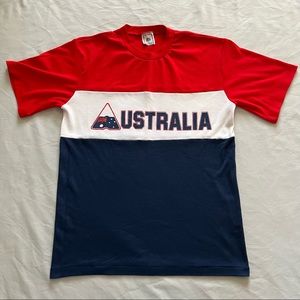 Vintage 90s Australia Colorblock T Shirt Size Mens Large Single Stitch